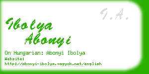 ibolya abonyi business card